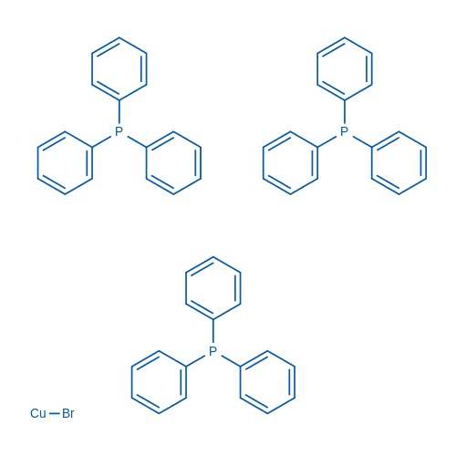 溴三(三苯基膦)铜(I) 分子结构式