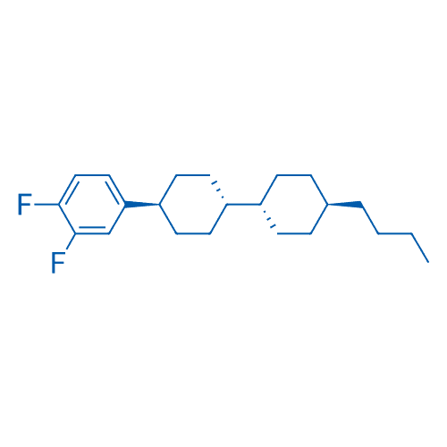 反,反-4-(3,4-二氟苯基)-4’’-丁基双环己烷 分子结构式