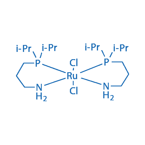 二氯双[3-(二异丙基膦基)丙基胺]钌(II) 分子结构式