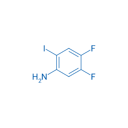 2-碘-4,5-二氟苯胺 分子结构式