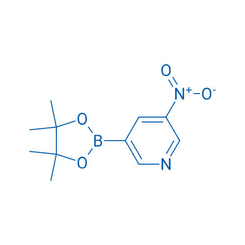 3-硝基-5-(4,4,5,5-四甲基-1,3,2-二氧硼杂环戊烷-2-基)吡啶 分子结构式