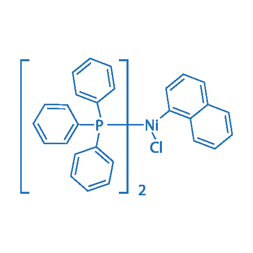 反式-氯(1-萘)双(三苯基膦)-镍 分子结构式