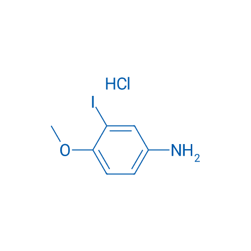 3-碘-4-甲氧基苯胺盐酸盐 分子结构式