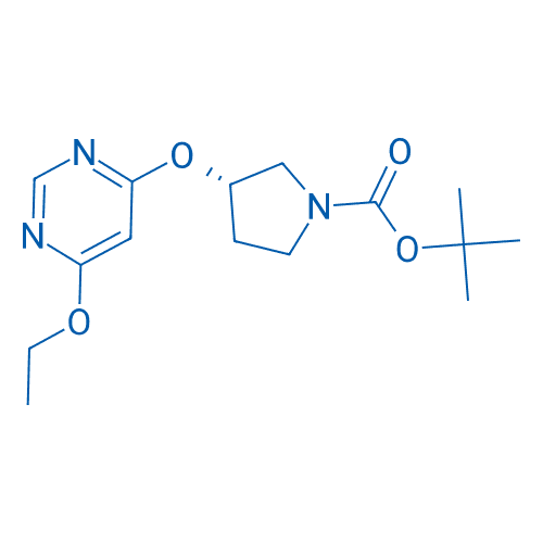 (S)-3-((6-乙氧基嘧啶-4-基)氧基)吡咯烷-1-甲酸叔丁酯 分子结构式