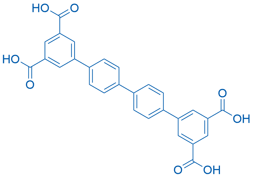 [1,1':4',1'':4'',1'''-四联苯]-3,3''',5,5'''-四羧酸 分子结构式