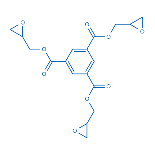 三(环氧乙烷-2-基甲基)苯-1,3,5-三羧酸酯 分子结构式