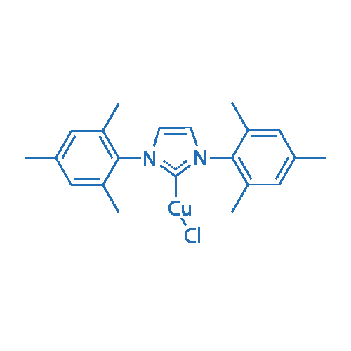氯(1,3-二均三甲苯基咪唑-2-亚基)铜(I) 分子结构式