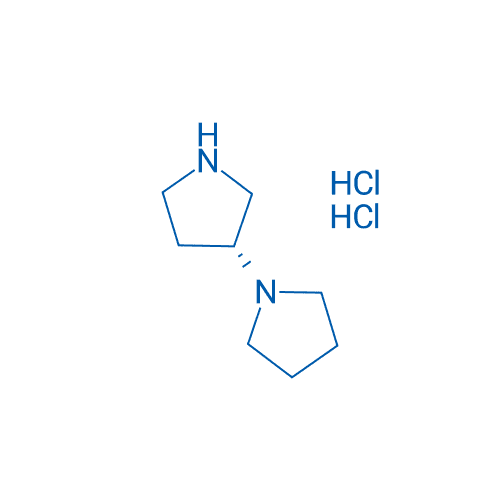 (R)-1,3'-二吡咯烷二盐酸盐 分子结构式