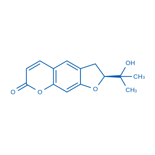 (S)-2-(2-羟基丙烷-2-基)-2,3-二氢-7H-呋喃并[3,2-g]苯并吡喃-7-酮 分子结构式