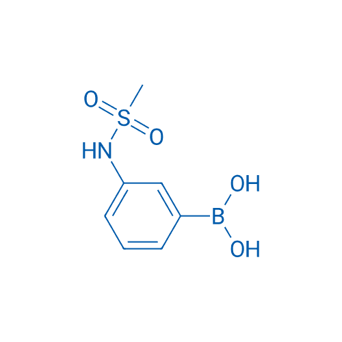 3-甲磺酰氨基苯硼酸 分子结构式