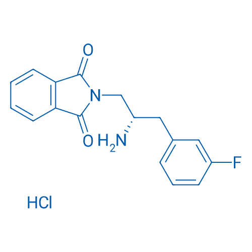 (S)-2-(2-氨基-3-(3-氟苯基)丙基)异吲哚啉-1,3-二酮盐酸盐 分子结构式