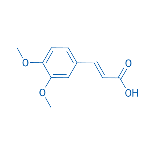 (E)-3-(3,4-二甲氧基苯基)丙烯酸 分子结构式