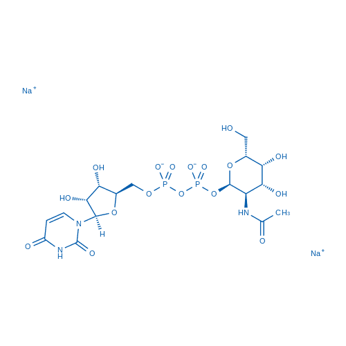 Udp-alpha-d-N-乙酰氨基半乳糖二钠盐 分子结构式