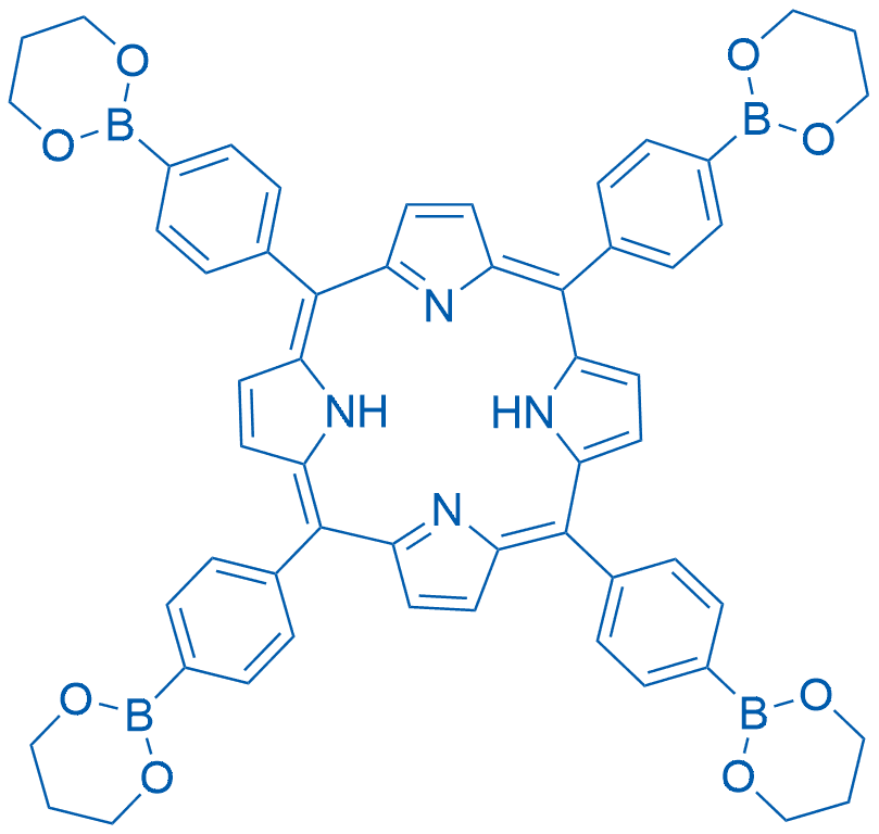 5,10,15,20-四(4-(1,3,2-二氧杂硼烷-2-基)苯基)卟啉 分子结构式