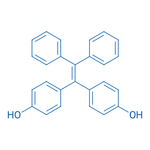 4,4'-(2,2-二苯基乙烯-1,1-二基)二苯酚 分子结构式