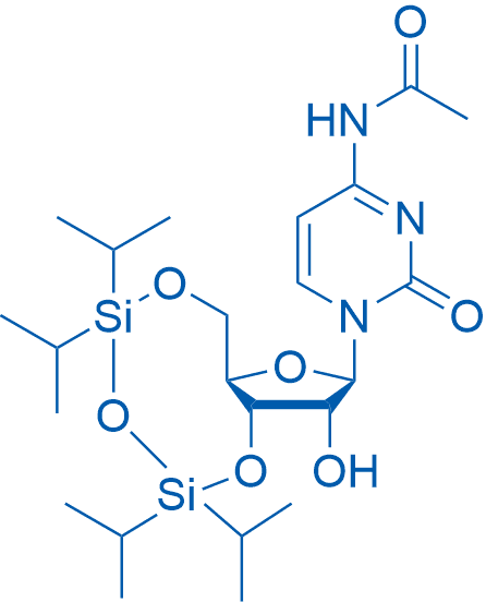 N-(1-((6aR,8R,9R,9aS)-9-羟基-2,2,4,4-四异丙基四氢-6H-呋喃并[3,2-f][1,3,5,2,4]三氧杂二硅庚烷-8-基)-2-氧代-1,2-二氢嘧啶-4-基)乙酰胺 分子结构式