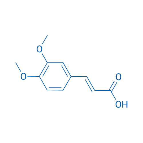 3,4-二甲氧基肉桂酸 分子结构式