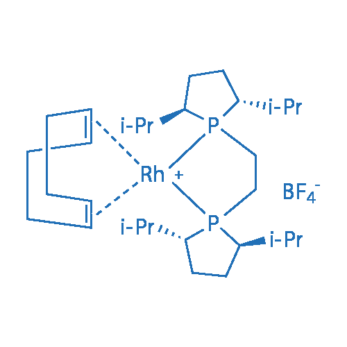 1,2-双((2R,5R)-2,5-二-异丙基磷杂环戊烷)乙烷(环辛二烯)铑(I)四氟硼酸盐 分子结构式