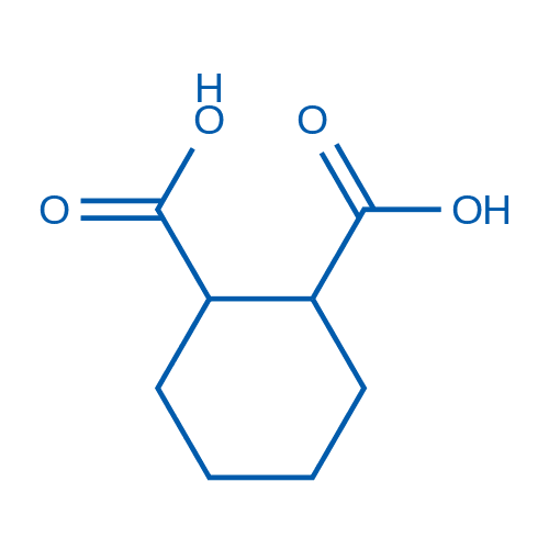 环己烷-1,2-二羧酸 分子结构式