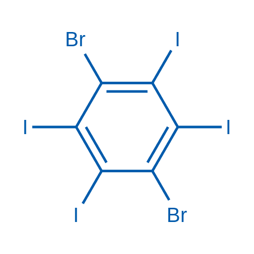 1,4-二溴-2,3,5,6-四碘苯 分子结构式