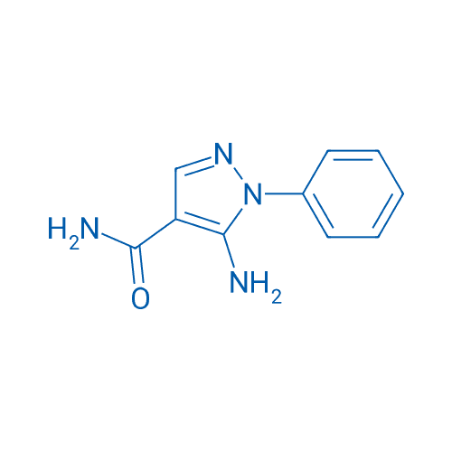 5-氨基-1-苯基吡唑-4-甲酰胺 分子结构式