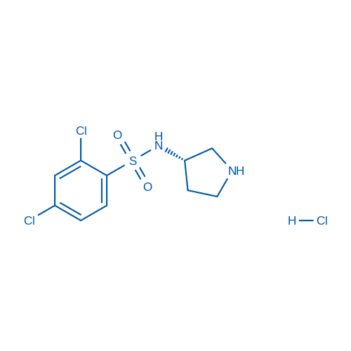 (S)-2,4-二氯-N-(吡咯烷-3-基)苯磺酰胺盐酸盐 分子结构式