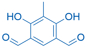4,6-二羟基-5-甲基间苯二甲醛 分子结构式