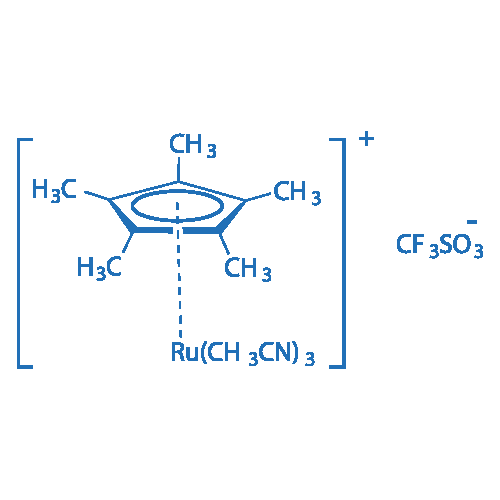 三(乙腈)五甲基环戊二烯三氟甲磺酸钌(II) 分子结构式