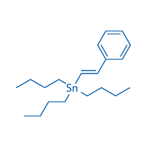 三丁基(苯基乙烯基)锡 分子结构式