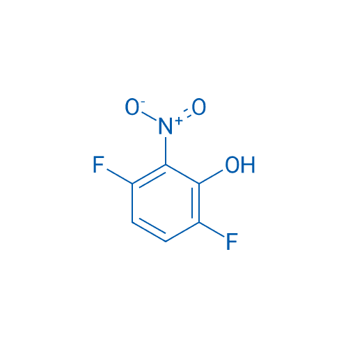 3,6-二氟-2-硝基苯酚 分子结构式