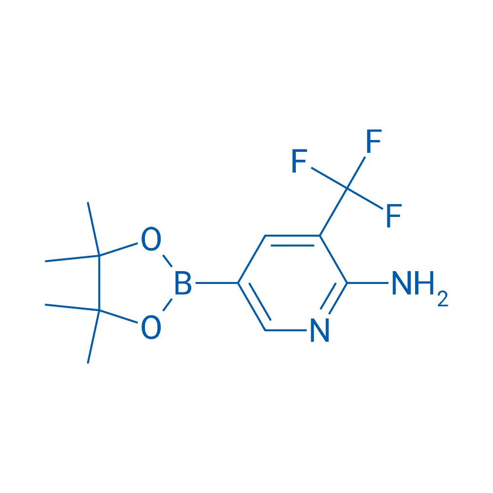 2-氨基-3-(三氟甲基)吡啶-5-硼酸频哪酯 分子结构式