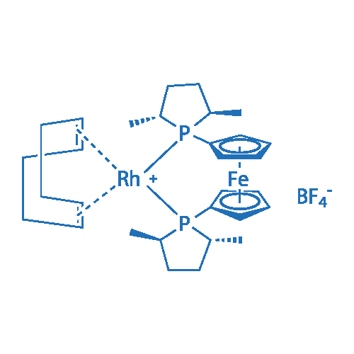1,1-双((2R,5R)-2,5-二甲基磷杂环戊烷)二茂铁(环辛二烯)铑(I) 分子结构式