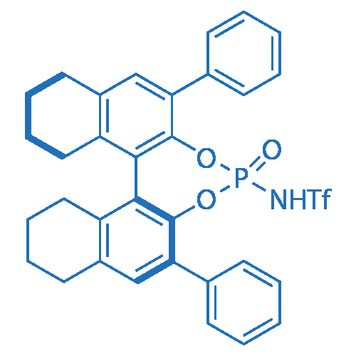 1,1,1-三氟-N-[(11bS)-8,9,10,11,12,13,14,15-八氢-4-氧化物-2,6-二苯基-二萘并[2,1-d:1',2'-f][1,3,2]二氧杂磷酰基-4-基]甲磺酰胺 分子结构式