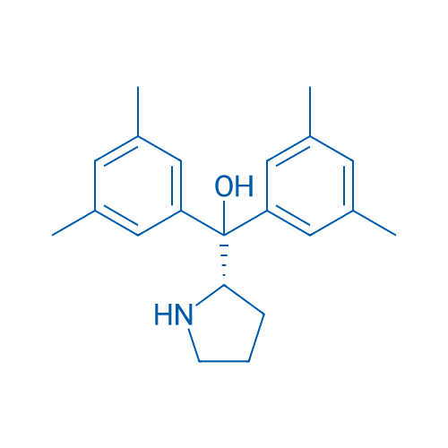 (S)-双(3,5-二甲基苯基)(吡咯烷-2-基)甲醇 分子结构式