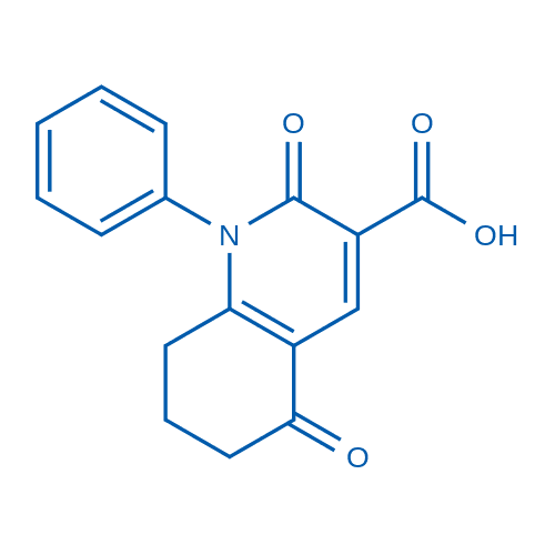 2,5-二氧代-1-苯基-1,2,5,6,7,8-六氢喹啉-3-羧酸 分子结构式