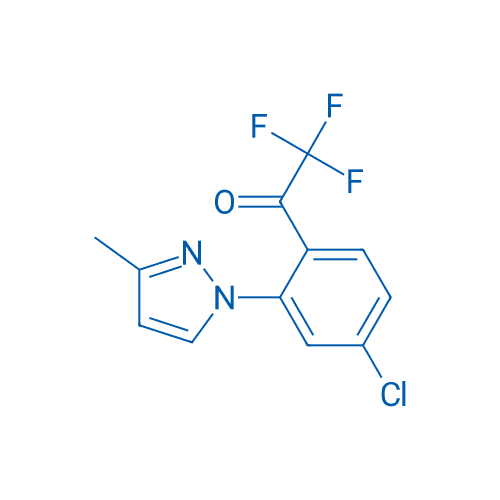 1-(4-氯-2-(3-甲基-1H-吡唑-1-基)苯基)-2,2,2-三氟乙酮 分子结构式