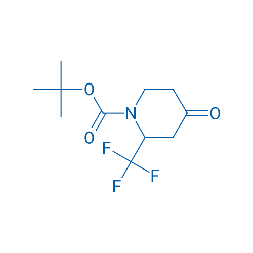 4-氧代-2-(三氟甲基)哌啶-1-羧酸叔丁酯 分子结构式