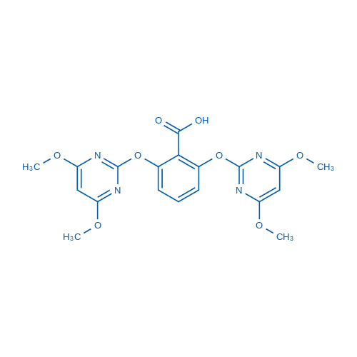 2,6-双((4,6-二甲氧基嘧啶-2-基)氧基)苯甲酸 分子结构式