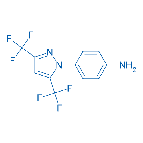 4-(3,5-双(三氟甲基)-1H-吡唑-1-基)-苯胺 分子结构式