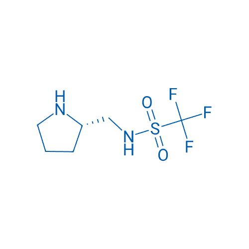 N-[(2S)-2-吡咯烷甲基]-三氟甲磺酰胺 分子结构式