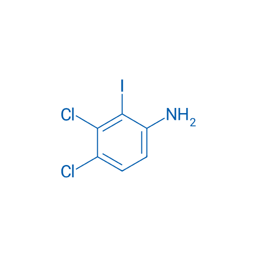 3,4-二氯-2-碘苯胺 分子结构式