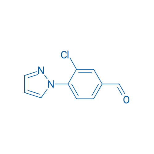 3-氯-4-(1-吡唑基)苯甲醛 分子结构式