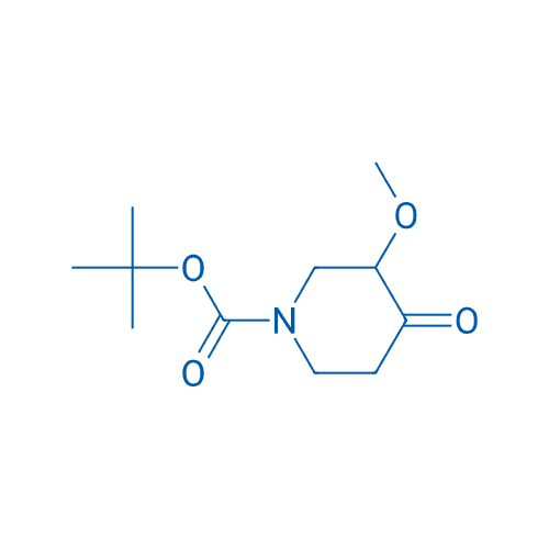 3-甲氧基-4-氧代哌啶-1-羧酸叔丁酯 分子结构式