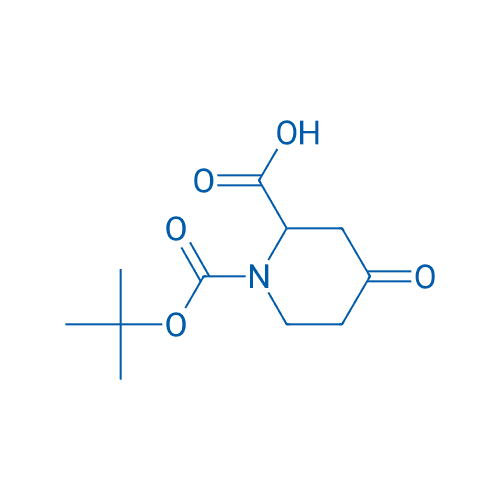 1-boc-哌啶-4-酮-2-甲酸 分子结构式