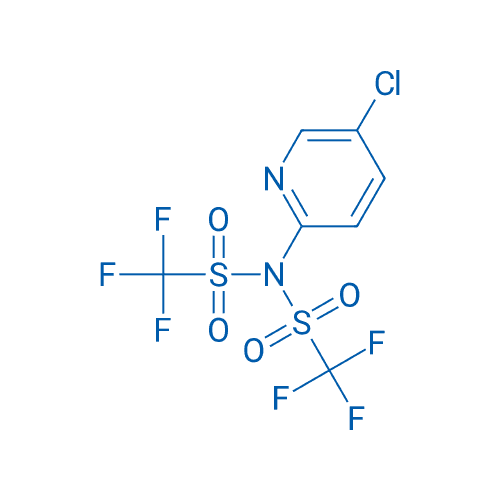 2-[N,N-双(三氟甲烷磺酰)氨基]-5-氯吡啶 分子结构式