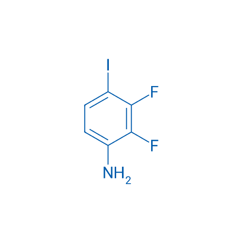 2,3-二氟-4-碘苯胺 分子结构式