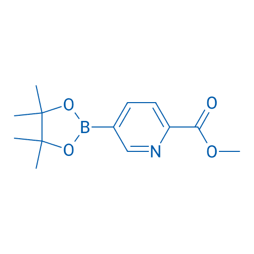5-(4,4,5,5-四甲基-1,3,2-二氧杂环戊硼烷-2-基)吡啶甲酸甲酯 分子结构式