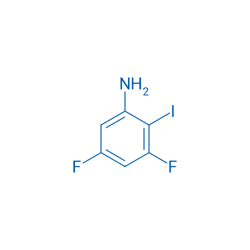 3,5-二氟-2-碘苯胺 分子结构式