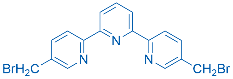 5,5''-双(溴甲基)-2,2':6',2''-三联吡啶 分子结构式