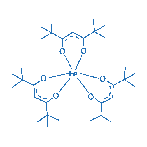 三(2,2,6,6-四甲基-3,5-庚二酮酸)铁(III) 分子结构式